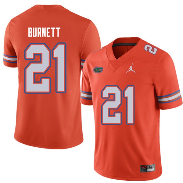 Jordan Brand Men #21 McArthur Burnett Florida Gators College Football Jerseys Orange
